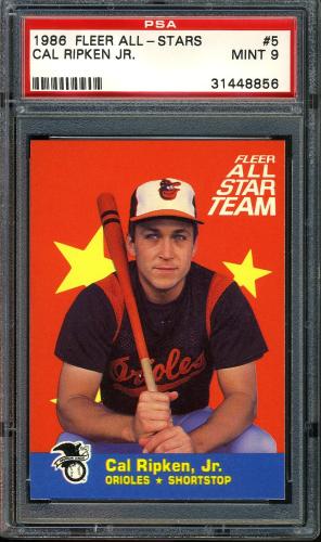 1986 Fleer All-Stars #5 Cal Ripken PSA 9 #31448856