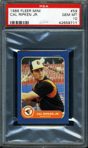 1986 Fleer Mini #59 Cal Ripken PSA 10 #42659711
