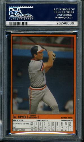 1986 General Mills Booklets #1I Cal Ripken PSA 9 (MC) #26248036 - Back