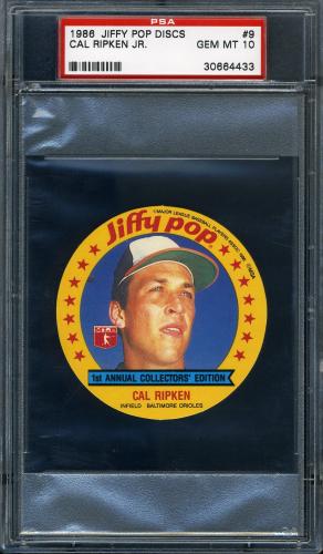 1986 MSA Jiffy Pop Discs #9 Cal Ripken PSA 10 #30664433