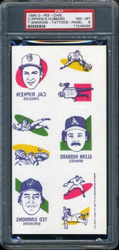 1986 O-Pee-Chee Tattoos Cal Ripken PSA 8 #17249456