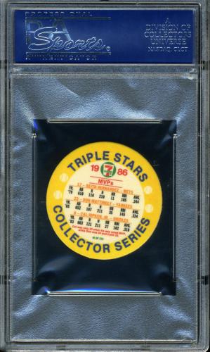1986 Seven-Eleven Coins #III Keith Hernandez-Don Mattingly-Cal Ripken PSA 10 #11788736 - Back