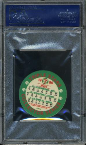 1986 Seven-Eleven Coins #III Keith Hernandez-Don Mattingly-Cal Ripken PSA 10 #17482752 - Back