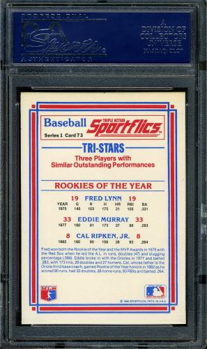 1986 Sportflics #073 ROY Murray/Ripken PSA 10 #18711051 - Back