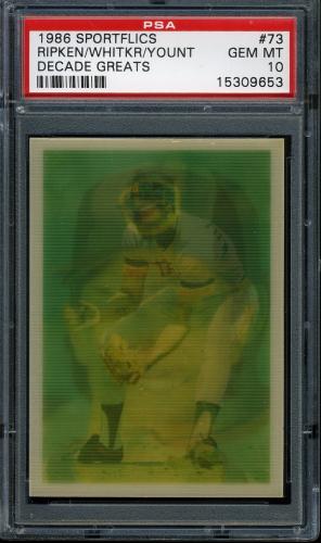 1986 Sportflics Decade Greats #73 Best '80s Infielders-Cal Ripken-Lou Whitaker-Ro PSA 10 #15309653