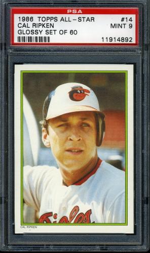 1986 Topps Glossy Send-Ins #14 Cal Ripken PSA 9 #11914892