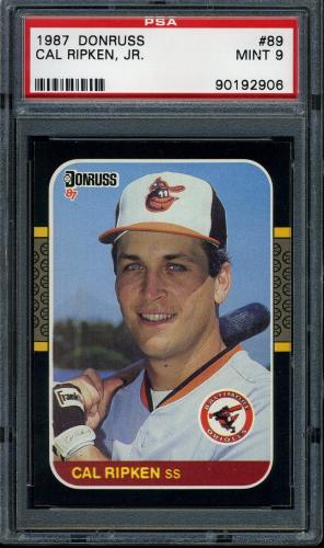 1987 Donruss #89 Cal Ripken [Wax/Rack - Stats face left] PSA 9 #90192906