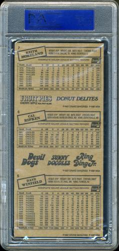 1987 Drake's Panel Cal Ripken / Winfield / K. Moreland PSA 9 #60093246 - Back
