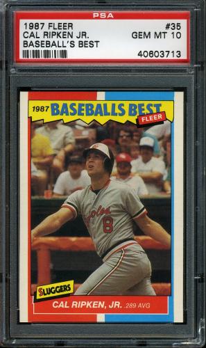 1987 Fleer Sluggers/Pitchers #35 Cal Ripken PSA 10 #40603713