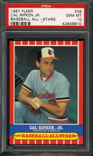 1987 Fleer Baseball All-Stars #36 Cal Ripken PSA 10 #42646810