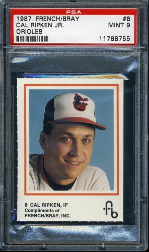 1987 Orioles French Bray #8 Cal Ripken Jr. PSA 9 #11788755