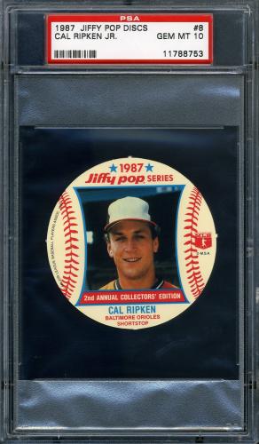 1987 MSA Jiffy Pop Discs #8 Cal Ripken PSA 10 #11788753