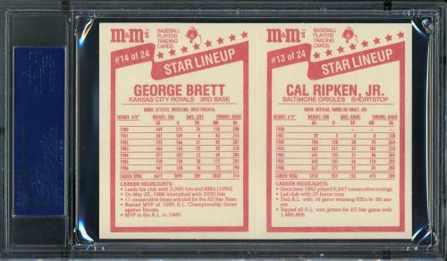 1987 M and M's Star Lineup - Panel Cal Ripken PSA 10 #18607482 - Back