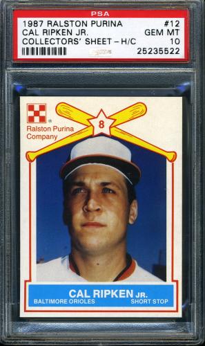 1987 Ralston Purina Collectors' Sheet #12 Cal Ripken Jr. PSA 10 #25235522
