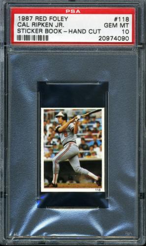 1987 Red Foley Sticker Book #118 Cal Ripken PSA 10 #20974090