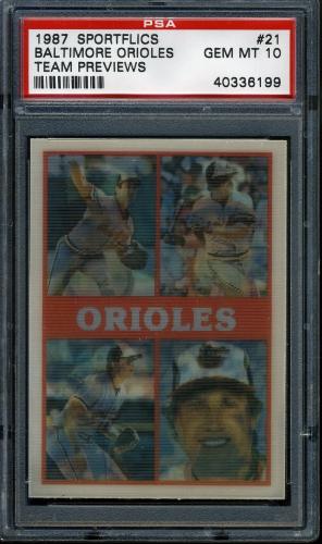 1987 Sportflics Team Preview #21 Baltimore Orioles-Don Aase-Mike Boddicker-Eric PSA 10 #40336199
