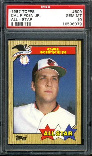 1987 Topps #609 Cal Ripken AS PSA 10 #16596079
