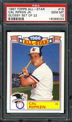 1987 Topps Glossy All-Stars #16 Cal Ripken PSA 10 #16089033