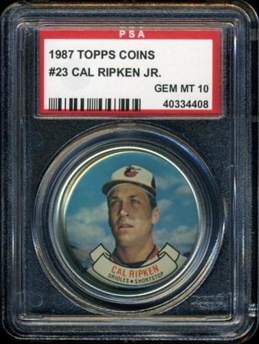 1987 Topps Coins #23 Cal Ripken PSA 10 #40334408