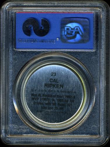 1987 Topps Coins #23 Cal Ripken PSA 10 #40334408 - Back