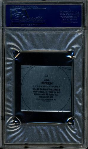 1987 Topps Coins Square Metal Proof #23 Cal Ripken PSA 10 #20708268 - Back