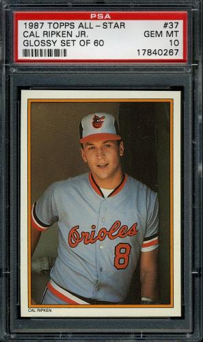 1987 Topps Glossy Send-Ins #37 Cal Ripken PSA 10 #17840267