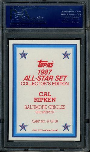 1987 Topps Glossy Send-Ins #37 Cal Ripken PSA 10 #17840267 - Back