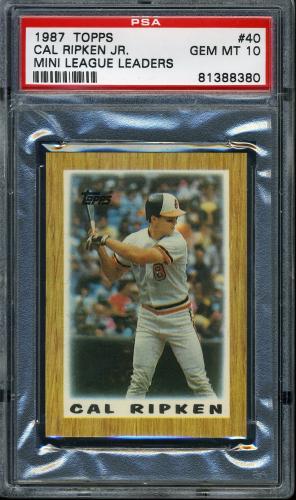 1987 Topps Mini Leaders #40 Cal Ripken PSA 10 #81388380