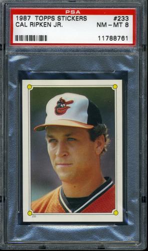 1987 Topps Stickers #233 Cal Ripken PSA 8 #11788761