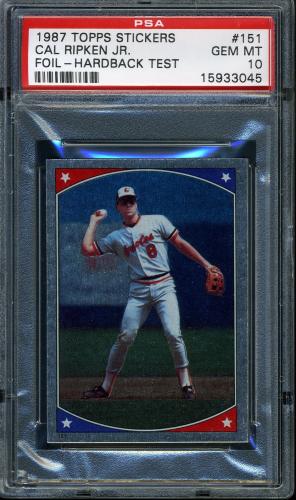 1987 Topps Stickers - Hardback Test #151 Cal Ripken PSA 10 #15933045