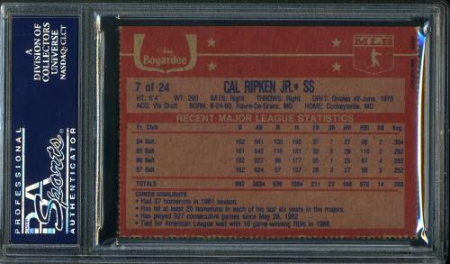 1988 Chef Boyardee #7 Cal Ripken PSA 9 #24961155 - Back
