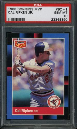 1988 Donruss Bonus MVP's #BC1 Cal Ripken [Period after INC] PSA 10 #23348390