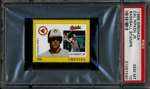 1988 Grenada Baseball Stamps #74 Cal Ripken Jr. PSA 10 #21057330