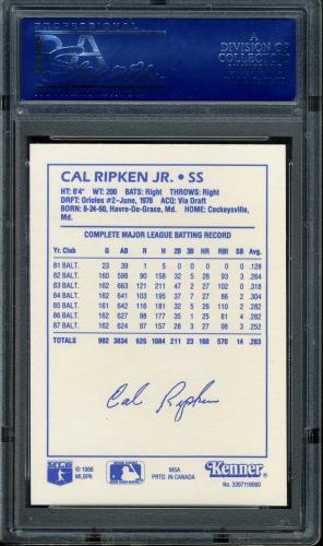 1988 Kenner Starting Lineup Cards #92 Cal Ripken PSA 10 #15042849 - Back