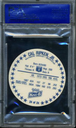 1988 King-B Discs #24 Cal Ripken PSA 10 #12155081 - Back