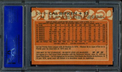 1988 O-Pee-Chee #74 Cal Ripken PSA 9 #40376000 - Back