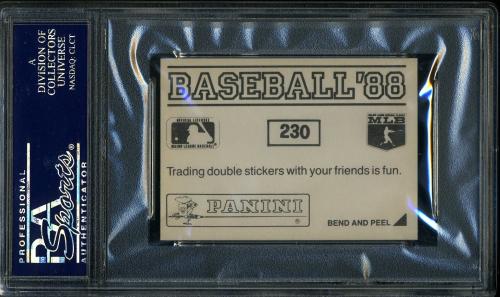 1988 Panini Stickers #230 Cal Ripken and-George Bell PSA 8 #23938115 - Back