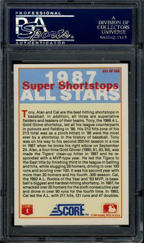 1988 Score #651 C.Ripken/Trammell/Fern PSA 10 #21711264 - Back