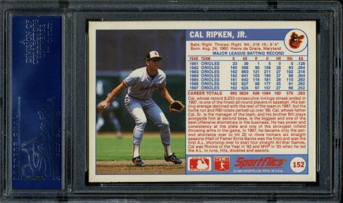 1988 Sportflics #152 Cal Ripken PSA 10 #16686032 - Back