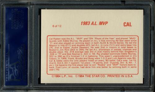 1988 Star '88 #06 Cal Ripken Jr. PSA 10 #20700052 - Back