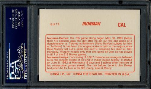 1988 Star Glossy '88 #08 Cal Ripken Jr. PSA 10 #20368107 - Back
