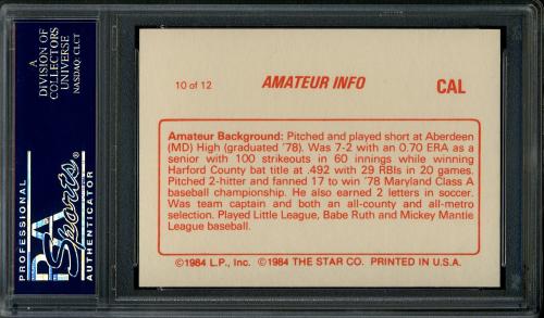 1988 Star Glossy '88 #10 Cal Ripken Jr. PSA 10 #23756240 - Back