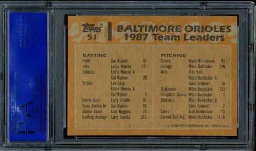 1988 Topps #051 C.Ripken/E.Murray TL PSA 10 #11786503 - Back