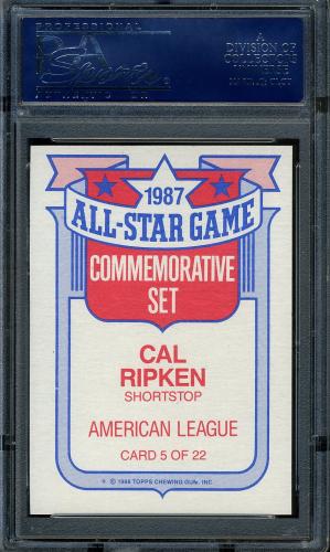 1988 Topps Glossy All-Stars #5 Cal Ripken [* print designation] PSA 10 #16820928 - Back