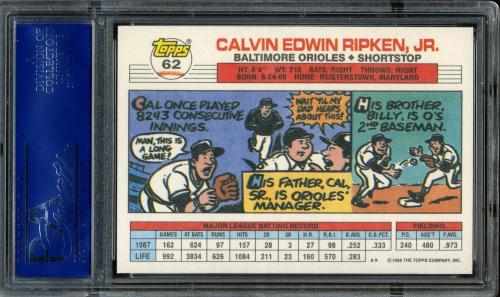 1988 Topps Big #62 Cal Ripken [A* print designation] PSA 10 #15300047 - Back