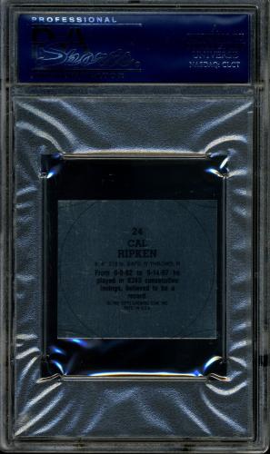 1988 Topps Coins Square Metal Proof #24 Cal Ripken PSA 8 #20708269 - Back
