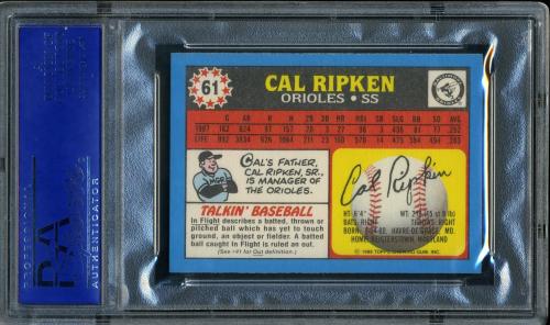 1988 Topps UK Minis #61 Cal Ripken PSA 10 #31443881 - Back