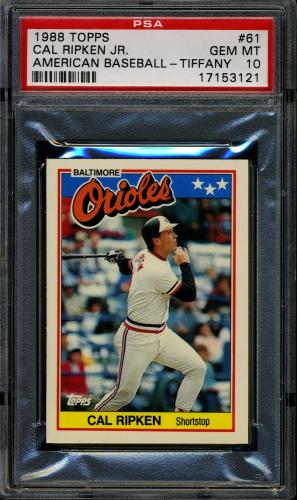 1988 Topps UK Minis Tiffany #61 Cal Ripken PSA 10 #17153121