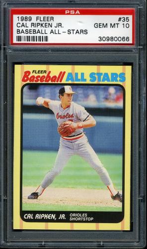 1989 Fleer Baseball All-Stars #35 Cal Ripken PSA 10 #30980066