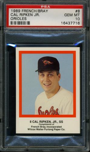 1989 Orioles French Bray #8 Cal Ripken Jr. PSA 10 #16437716